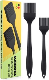 Silicone Pastry Basting Brush - 2Pcs 10 + 8 in Heat Resistant Brush for Baking Cooking Food, BPA Free Kitchen Brush for Sauce Butter Oil