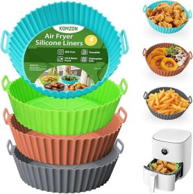 Silicone Air Fryer Liners 4 PCS, Airfryer Liners Reusable, Silicone AirFryer Basket Liners 8Inch