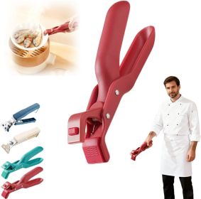 2026 New Hot Plate Gripper,hot plate gripper tongs,Multi-purpose Anti-Scald Bowl Holder Clip, For Bowls, Pans, Dishes(Red)