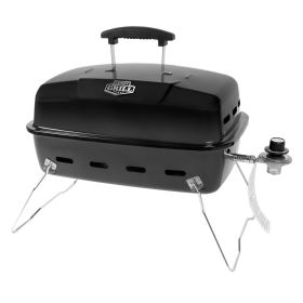 1-Burner Black Propane Gas 17.5" Portable Tabletop Grill, with Removable Lid